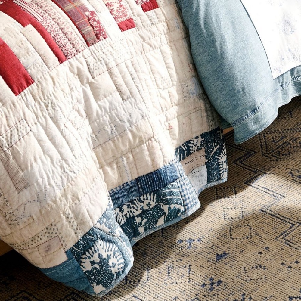 POTTERY BARN FLAG COTTON QUILT + SHAMS KING NWT - Picture 4 of 13